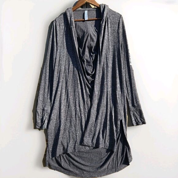Athleta Sweaters - Athleta Harmony Wrap Hooded Cardigan Gray Open Front Drape Women Medium Stretchy